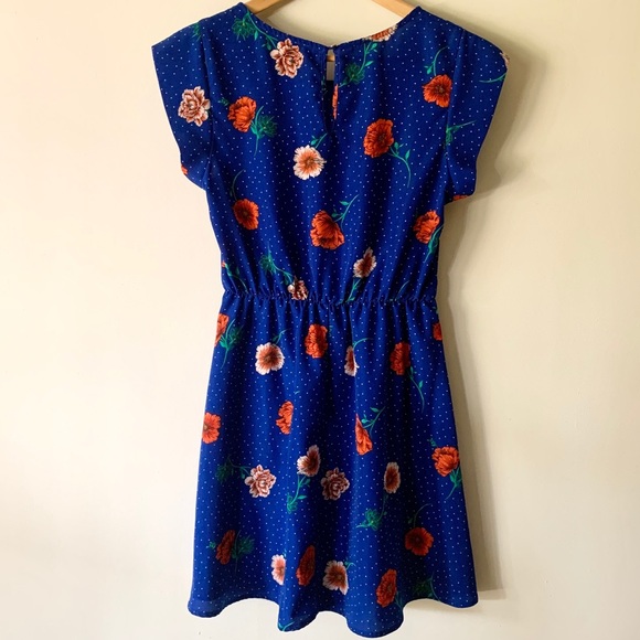 CLOSING SALE! 
Sweet Rain | Blue Floral Mini Dress S - Picture 2 of 5